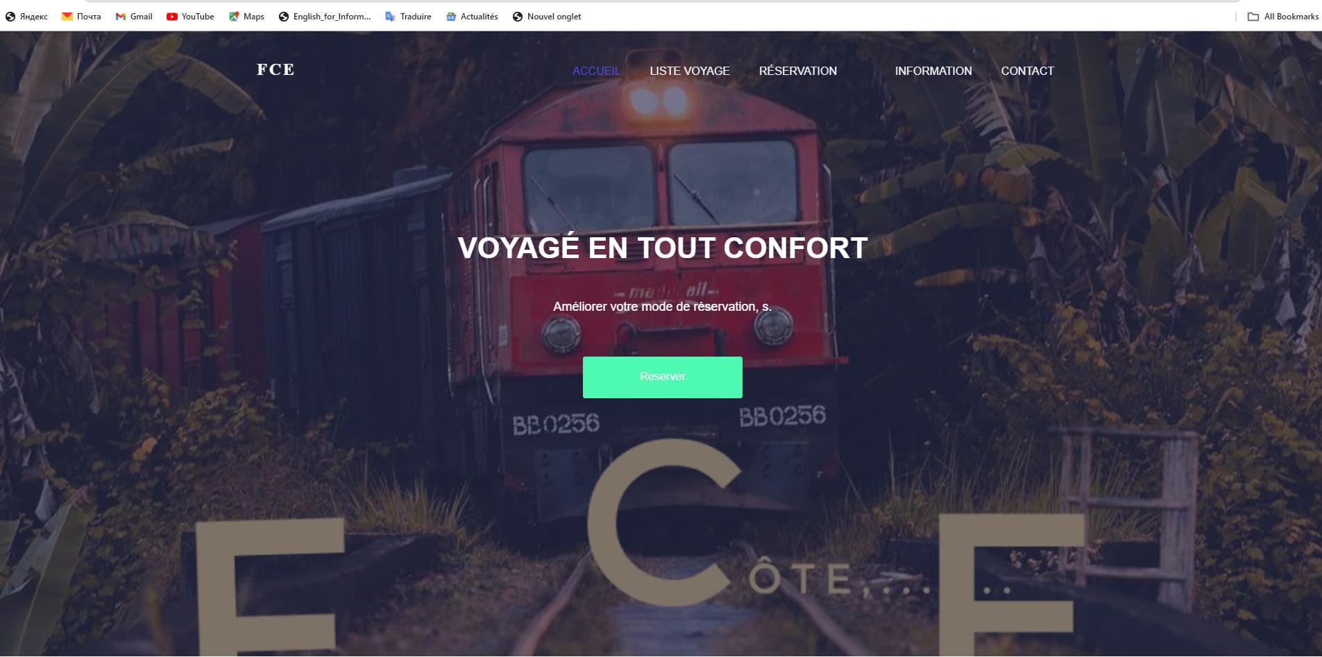 Réservation de train